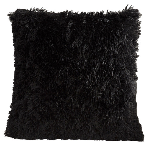 Black fur best sale pillow covers